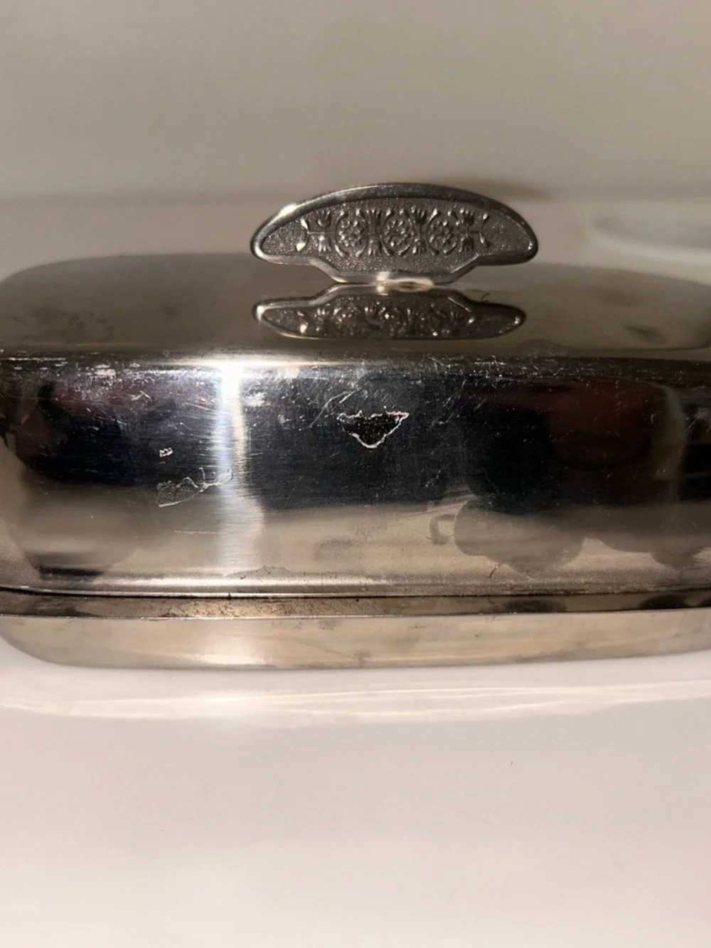 Vintage Stainless Steel Covered Butter Dish Made in Japan